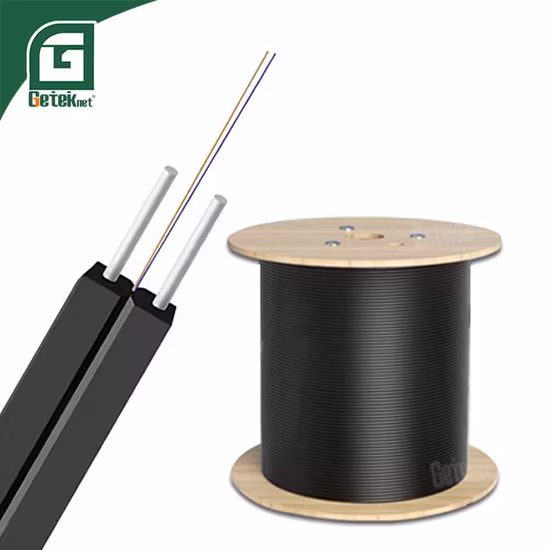FTTH Indoor Outdoor 2 Core Self-Support Steel Wire Type Fiber Optic Cable Single Mode Drop Cable (GJYXFCH)